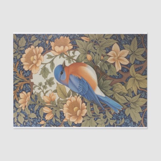 EleganEastern Bluebird William Morris Inspiriert Seidenpapier (Vorderseite)