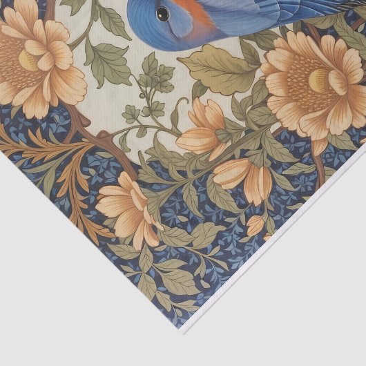 EleganEastern Bluebird William Morris Inspiriert Seidenpapier (Ausschnitt)