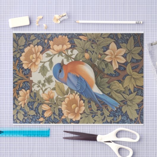EleganEastern Bluebird William Morris Inspiriert Seidenpapier (Handwerk)