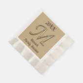 Eleganfamilie Wiedersehen Gold Letter M Monogram Serviette (Ecke)