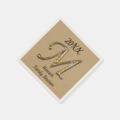 Eleganfamilie Wiedersehen Gold Letter M Monogram Serviette (Ecke)