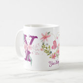Eleganfarbene Blütenschmetterlingsmonogramm Y Kaffeetasse (Vorderseite Links)