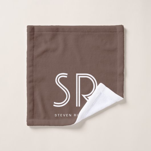 Eleganfarbener Name des Monogramms Badhandtuch Set (Waschlappen)