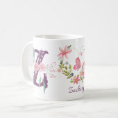 Eleganfarbenes Floral Butterfly Monogram Z Kaffeetasse (Vorderseite Links)