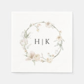 Eleganfarbenes Monogram Napkin Serviette (Vorderseite)