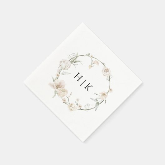 Eleganfarbenes Monogram Napkin Serviette (Ecke)