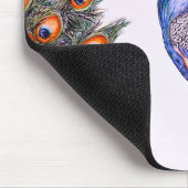 Eleganfarbenes Pfauenmonogramm Pink Mousepad (Ecke)