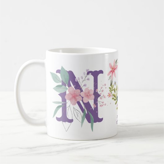 Eleganfarbenes Schwarz-Butterfly Monogramm N Kaffeetasse (Links)