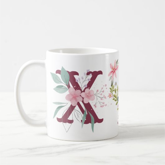 Eleganfarbenes Schwarz-Butterfly Monogramm X Kaffeetasse (Links)