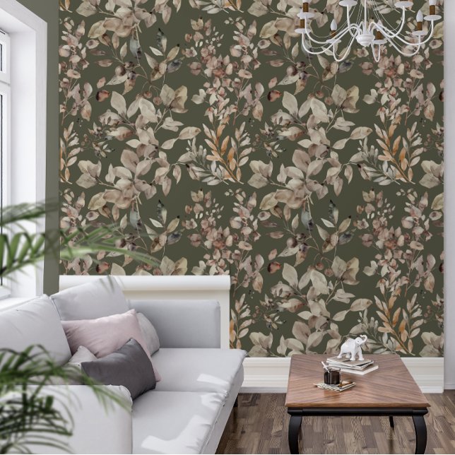 Eleganff Bold Botanical Moss Green Tapete (Von Creator hochgeladen)