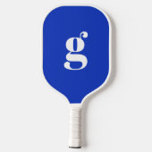 Eleganff Bold Mit Monogramm Initial Cobalt Blue Pickleball Schläger (Rückseite)