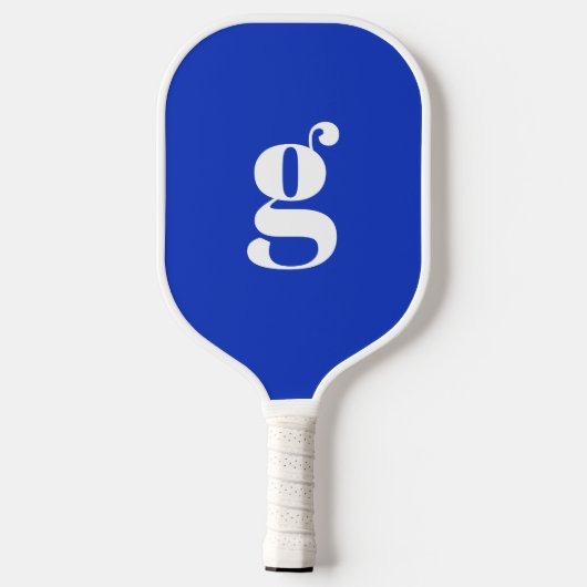 Eleganff Bold Mit Monogramm Initial Cobalt Blue Pickleball Schläger (Rückseite)