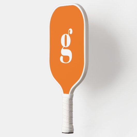 Eleganff Bold Mit Monogramm Initial Pumpkin Orange Pickleball Schläger (Links)