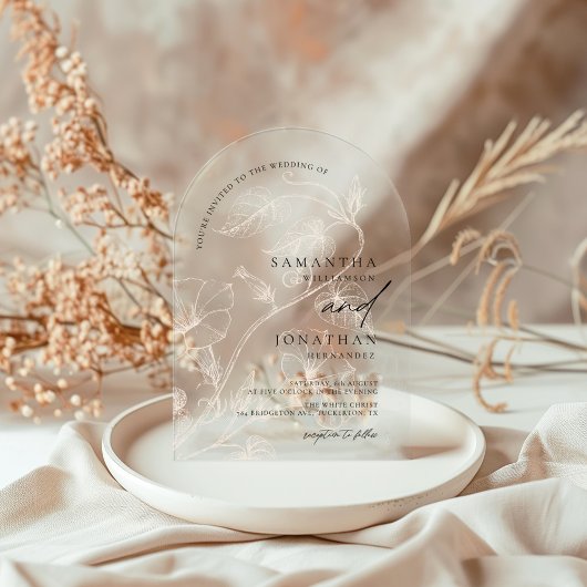 Elegang Bohemisch Greenerity Wedding Acryleinladungen