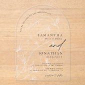 Elegang Bohemisch Greenerity Wedding Acryleinladungen (Vorderseite)