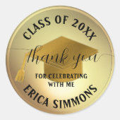 EleganGold Vielen Dank, Script Abschluss Runder Aufkleber (Vorderseite)