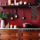 Elegangoldmonogramm Kariert - Cranberry Blue Aquam Geschirrtuch