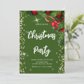 Elegangrün, Diamant, Weihnachtsbaum Einladung (Stehend Vorderseite)