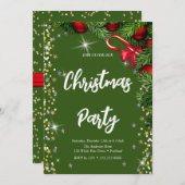 Elegangrün, Diamant, Weihnachtsbaum Einladung (Vorne/Hinten)