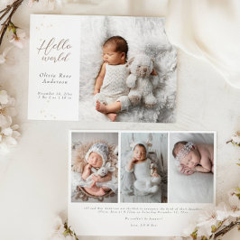 EleganHello Baby Fotos Moderne Kalligraphie Geburt Ankündigung