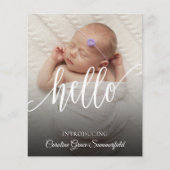 EleganHello New Baby Foto Geburtserklärung (Vorderseite)