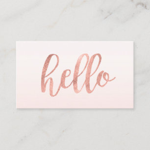 EleganHello Rose Gold Typografie Beruflich Visitenkarte