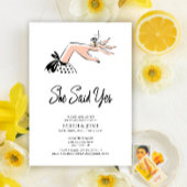 Eleganher She Said Yes Calligraphy Script-Verlobun Einladung