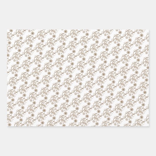 Eleganlet it Snow Gold Winter Saison Geschenkpapier Set (Vorderseite 3)