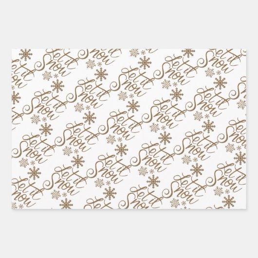 Eleganlet it Snow Gold Winter Saison Geschenkpapier Set (Vorderseite 2)