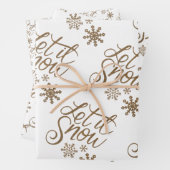 Eleganlet it Snow Gold Winter Saison Geschenkpapier Set (Beispiel)