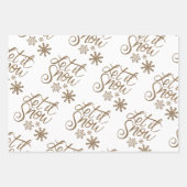Eleganlet it Snow Gold Winter Saison Geschenkpapier Set (Vorderseite)