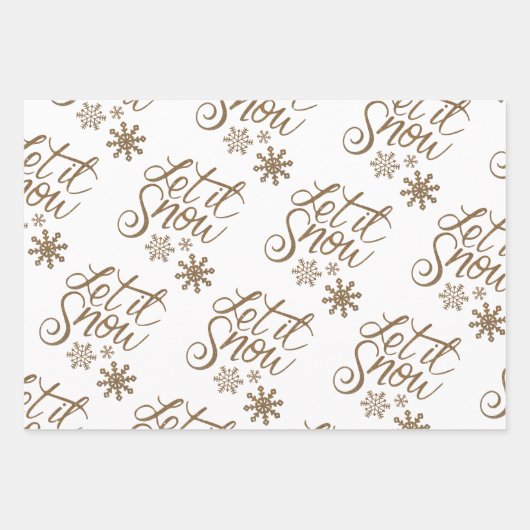 Eleganlet it Snow Gold Winter Saison Geschenkpapier Set (Vorderseite)