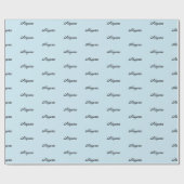 EleganLight blue benutzerdefinierte Skriptbezeichn Geschenkpapier (Flach)