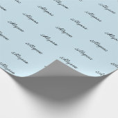 EleganLight blue benutzerdefinierte Skriptbezeichn Geschenkpapier (Ecke)