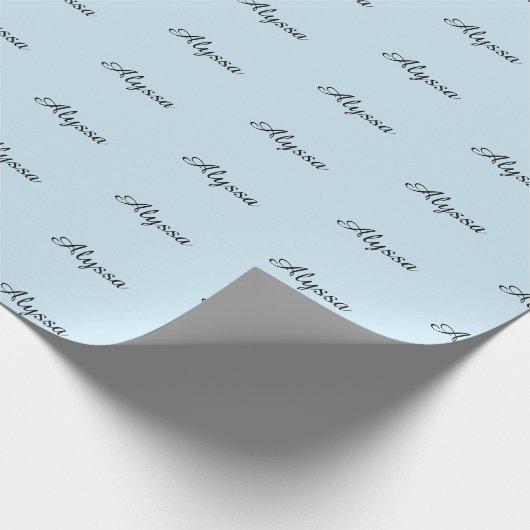 EleganLight blue benutzerdefinierte Skriptbezeichn Geschenkpapier (Ecke)