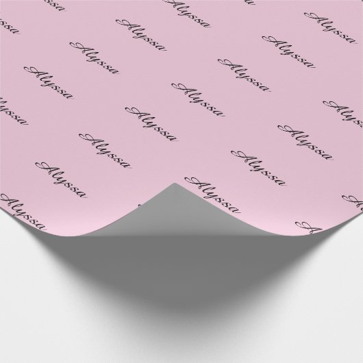 EleganLight rosa, benutzerdefinierter Skriptname G Geschenkpapier (Ecke)