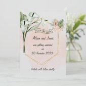 Eleganlilies SAVE THE DATE - bearbeitbarer Text Einladung (Stehend Vorderseite)