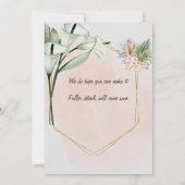 Eleganlilies SAVE THE DATE - bearbeitbarer Text Einladung (Rückseite)