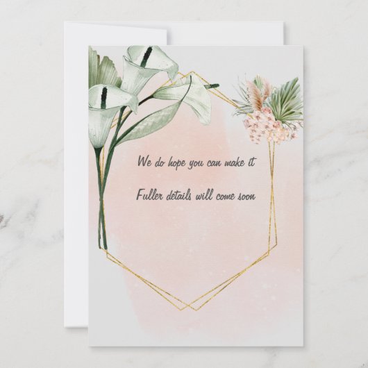 Eleganlilies SAVE THE DATE - bearbeitbarer Text Einladung (Rückseite)