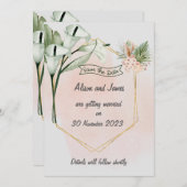 Eleganlilies SAVE THE DATE - bearbeitbarer Text Einladung (Vorne/Hinten)
