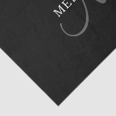 Eleganname Monogram | Schwarz-weiß & grau Seidenpapier (Ausschnitt)