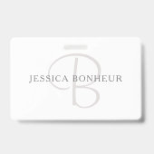 Eleganname Monogram | Weiß & Grau Ausweis (Rückseite)