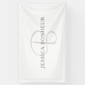 Eleganname Monogram | Weiß & Grau Banner (Vertikal)