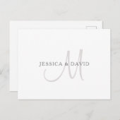 Eleganname Monogram | Weiß & Grau Postkarte (Vorne/Hinten)