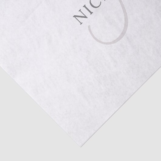 Eleganname Monogram | Weiß & Grau Seidenpapier (Ausschnitt)