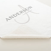 Eleganname Monogram | Weiß & Grau Sherpadecke (3/4)