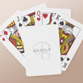 Eleganname Monogram | Weiß & Grau Spielkarten