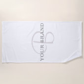 Eleganname Monogram | Weiß & Grau Strandtuch (Vorderseite)