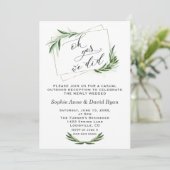 Elegano Oh ja, wir haben Gold Hochzeit gemacht Einladung (Stehend Vorderseite)