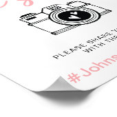 Elegano Oh Snap Blush Floral Hashtag Poster (Ecke)